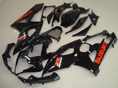 Suzuki GSXR 1000 K5 2005-2006 Verkleidungen - Glänzend schwarz Roter Aufkleber