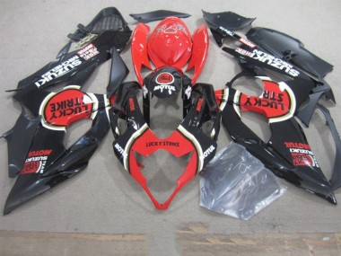 Suzuki GSXR 1000 K5 2005-2006 Verkleidungen - Schwarz Lucky Strike Rot Motul