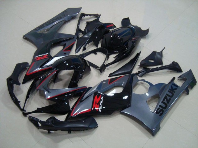 Suzuki GSXR 1000 K5 2005-2006 Verkleidungen - Schwarz Rote Aufkleber