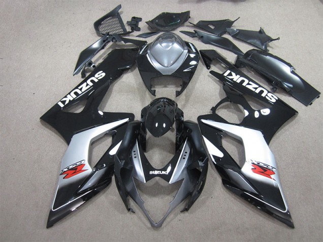 Suzuki GSXR 1000 K5 2005-2006 Verkleidungen - Schwarz Weiß Aufkleber