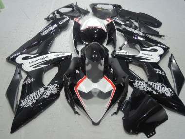Suzuki GSXR 1000 K5 2005-2006 Verkleidungen - Schwarz Weiß Beacon