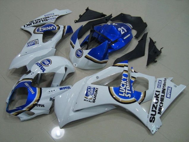 Suzuki GSXR 1000 K7 2007-2008 Verkleidungen - Blau Lucky Strike