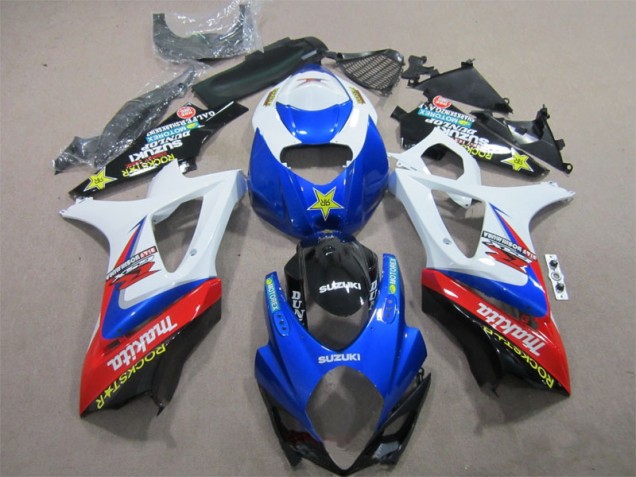 Suzuki GSXR 1000 K7 2007-2008 Verkleidungen - Blau Weiß Rockstar
