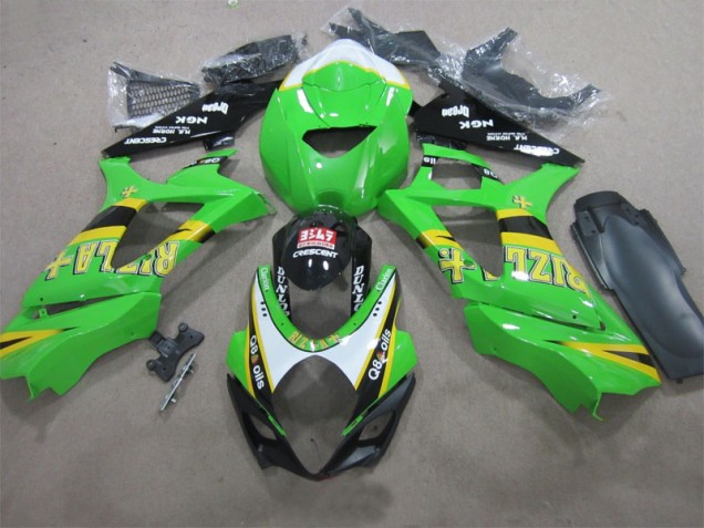 Suzuki GSXR 1000 K7 2007-2008 Verkleidungen - Grün Rizla Q8 Oils