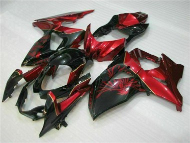 Suzuki GSXR 1000 K9 2009-2016 Verkleidungen - Rot Flamme Schwarz