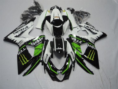 Suzuki GSXR 1000 K9 2009-2016 Verkleidungen - Schwarz Weiß Grünes Monster Pizzoli