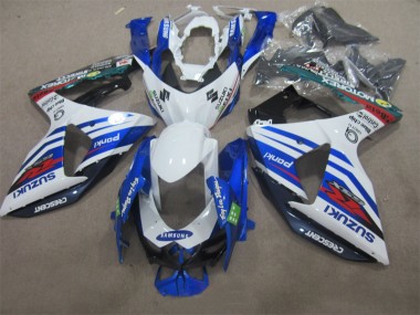 Suzuki GSXR 1000 K9 2009-2016 Verkleidungen - Weiß Blau Samsung