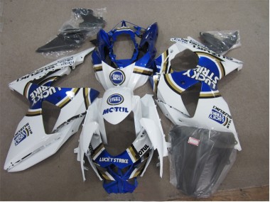 Suzuki GSXR 1000 K9 2009-2016 Verkleidungen - Weiß Lucky Strike Blau Motul