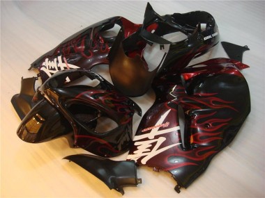 Suzuki GSXR 1300 Hayabusa 1996-2007 Verkleidung - Schwarz rote Flamme