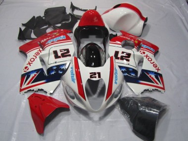 Suzuki GSXR 1300 Hayabusa 1996-2007 Verkleidungen - Weiß Rot Xerox 21