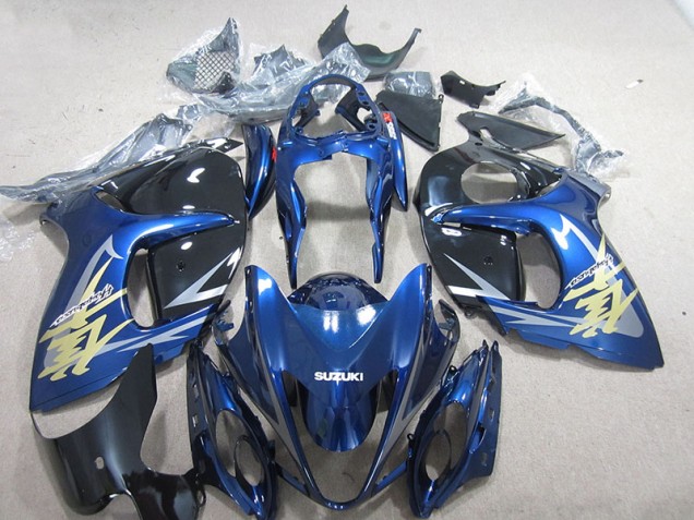 Suzuki GSXR 1300 Hayabusa 2008-2019 Verkleidungen - Blau Weiß Gold Aufkleber