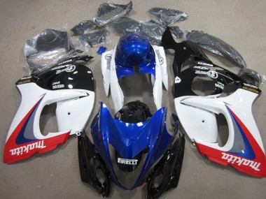 Suzuki GSXR 1300 Hayabusa 2008-2019 Verkleidungen - Weiß Blau Makita