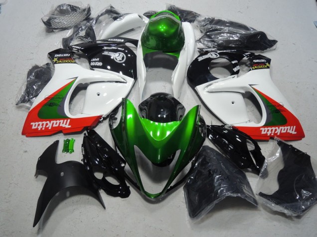 Suzuki GSXR 1300 Hayabusa 2008-2019 Verkleidungen - Weiß Grün Makita