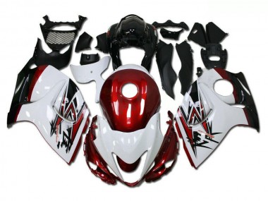 Suzuki GSXR 1300 Hayabusa 2008-2019 Verkleidungen - Weiß Rot
