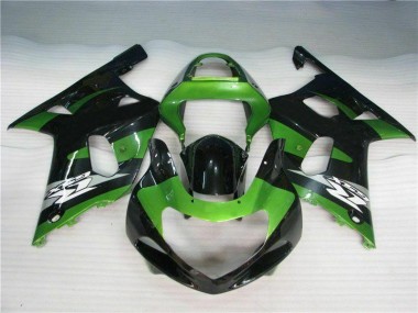 Suzuki GSXR 600 / 750 K1 K2 K3 2001-2003 Verkleidungen - Grün Schwarz
