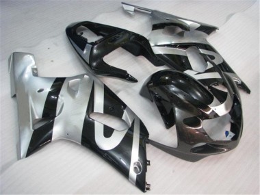 Suzuki GSXR 600 / 750 K1 K2 K3 2001-2003 Verkleidungen - Silber Schwarz