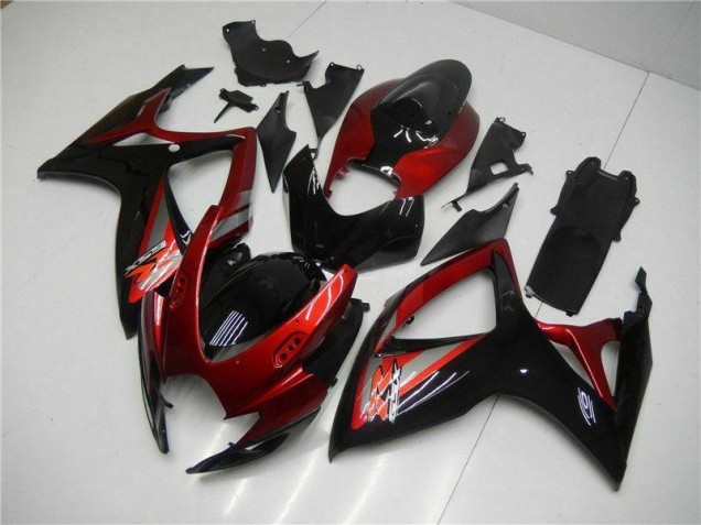 Suzuki GSXR 600 / 750 K6 2006-2007 Verkleidungen & Plastik - Rot Schwarz
