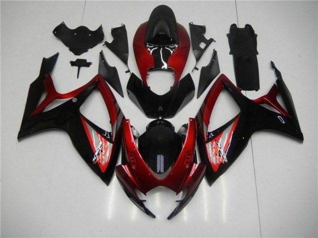 Suzuki GSXR 600 / 750 K6 2006-2007 Verkleidungen & Plastik - Rot Schwarz