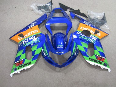 Suzuki GSXR 600 K1 K2 K3 2001-2003 Verkleidungen - BlauGrün Telefumia Movistar