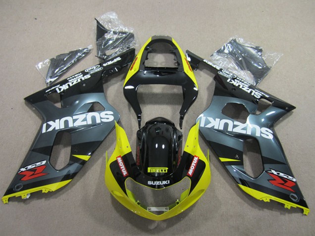 Suzuki GSXR 600 K1 K2 K3 2001-2003 Verkleidungen - Schwarz Gelb Motul