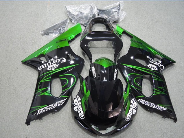 Suzuki GSXR 600 K1 K2 K3 2001-2003 Verkleidungen - Schwarz Grün Corona Extra