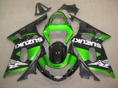 Suzuki GSXR 600 K1 K2 K3 2001-2003 Verkleidungen - Schwarz Grün