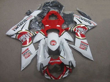 Suzuki GSXR 600 K11 2011-2024 Verkleidungen - Weiß Lucky Strike Rot Motul