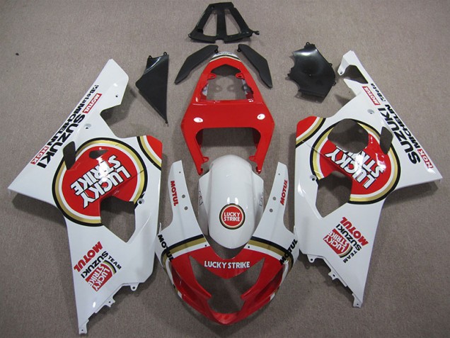 Suzuki GSXR 600 K4 2004-2005 Verkleidungen - Rot Weiß Lucky Strike Motul