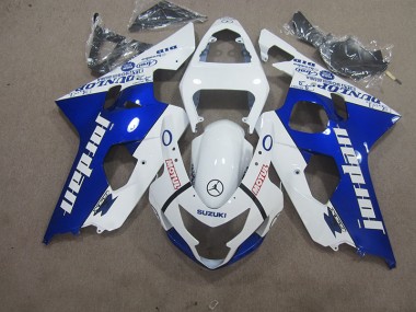 Suzuki GSXR 600 K4 2004-2005 Verkleidungen - Weiß Blau Motul
