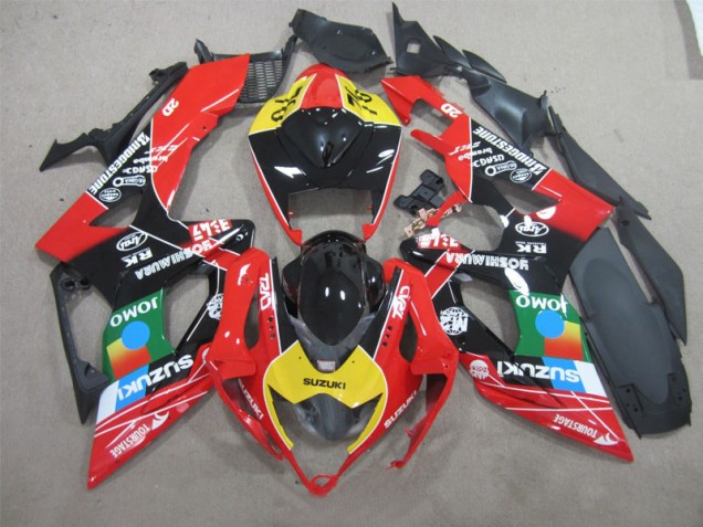 Suzuki GSXR 600 K6 2006-2007 Verkleidungen - Schwarz Rot Gelb Jomo