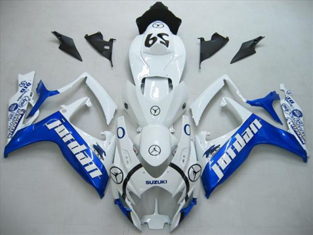 Suzuki GSXR 600 K6 2006-2007 Verkleidungen - Weiß Blau Jordan