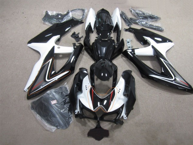 Suzuki GSXR 600 K8 2008-2010 Verkleidung - Schwarz Weiß