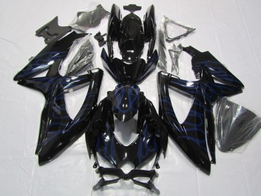 Suzuki GSXR 600 K8 2008-2010 Verkleidungen - Schwarze Blau Flamme