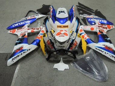 Suzuki GSXR 600 K8 2008-2010 Verkleidungen - Weiß Blau Dunkel Hund