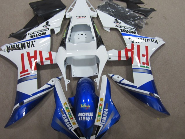 Yamaha R1 2002-2003 Verkleidungen - Blau Weiß Motul Fiat
