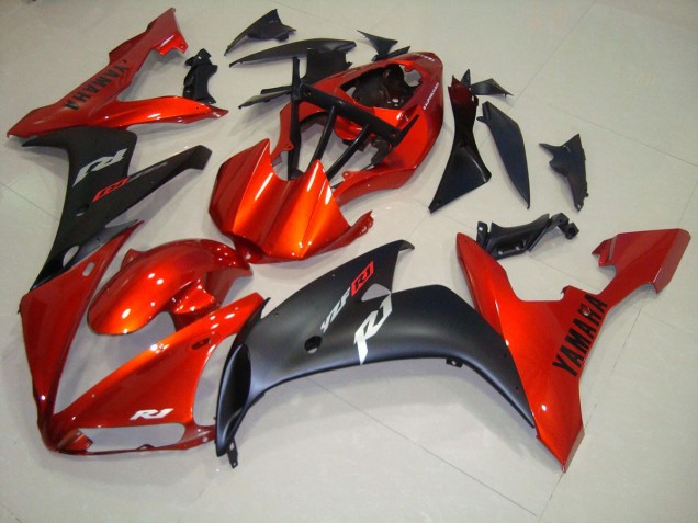 Yamaha R1 2004-2006 Verkleidungen - Rot Matt Schwarz