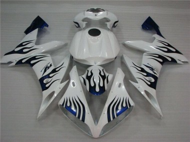 Yamaha R1 2004-2006 Verkleidungen - Weiß Blau Flamme