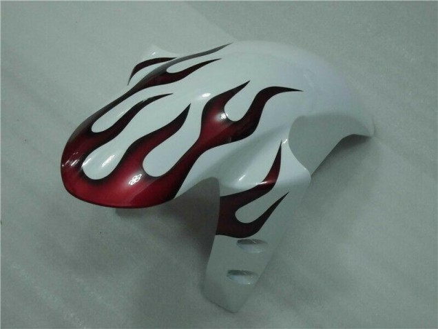 Yamaha R1 2004-2006 Verkleidungen - Weiß Rot Flamme