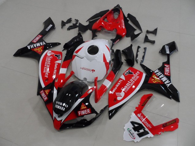 Yamaha R1 2007-2008 Verkleidungen - Rot Schwarz Aufkleber