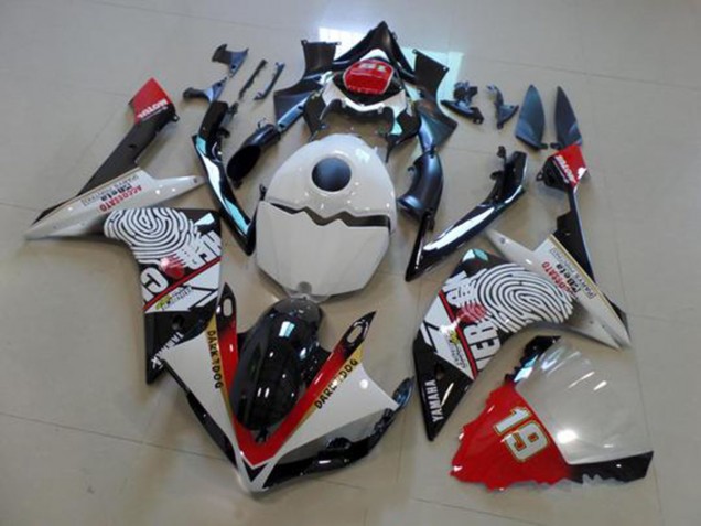 Yamaha R1 2007-2008 Verkleidungen - Schwarz Weiß Rot