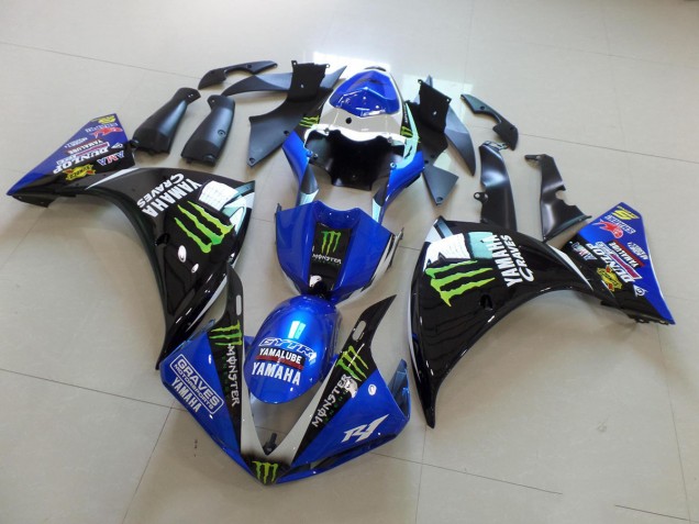 Yamaha R1 2009-2011 Verkleidung - BlauSchwarz Monster