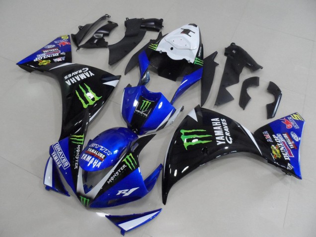 Yamaha R1 2009-2011 Verkleidungen - BlauSchwarz Monster