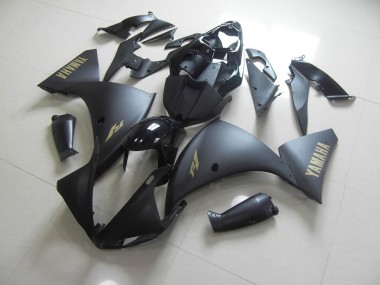 Yamaha R1 2009-2011 Verkleidungen - Matt Schwarze und goldene Aufkleber