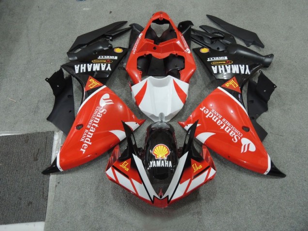 Yamaha R1 2009-2011 Verkleidungen - Schwarz Weißes SantUnder Rot