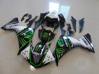 Yamaha R1 2009-2011 Verkleidungen - Weiß Grün Big Monster