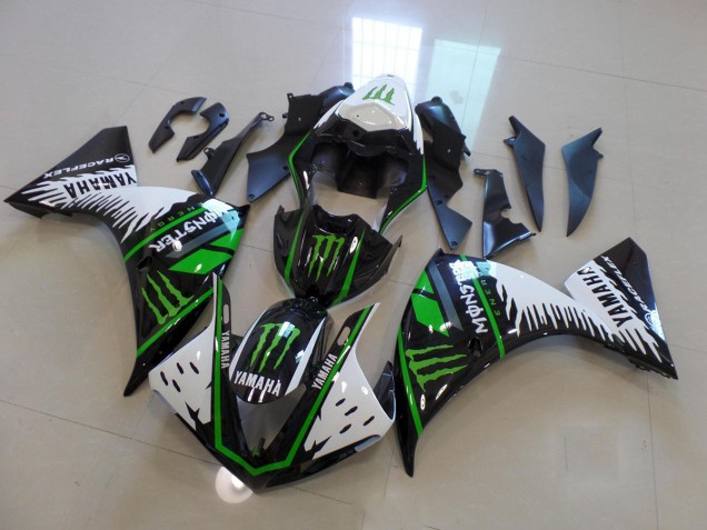 Yamaha R1 2009-2011 Verkleidungen - Weiß Grün Big Monster