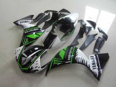 Yamaha R1 2009-2011 Verkleidungen - Weiß Grün Monster