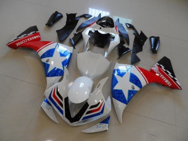 Yamaha R1 2009-2011 Verkleidungen - Weiß Schwarz Ducati Stern