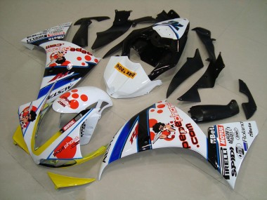 Yamaha R1 2009-2011 Verkleidungen - Weiß Schwarz Pepe Phone