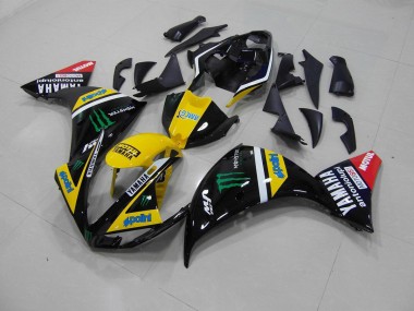 Yamaha R1 2012-2014 Verkleidungen - Gelb Schwarz Monster